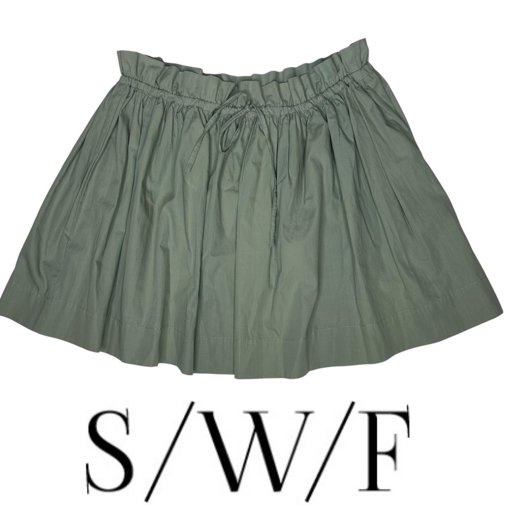 NWT S/W/F Seafoam Drawstring Cotton Mini Skirt s